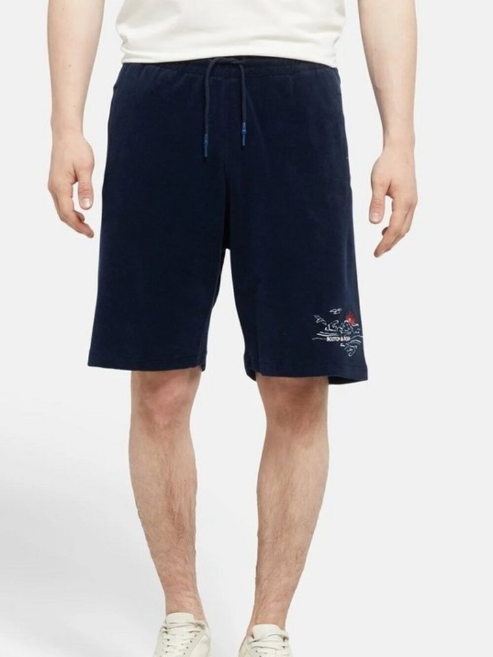 Scotch & Soda Navy Men's Drawstring Terry Shorts M (32-34)